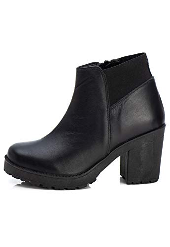 Bota Coturno Couro Nanda Ramos Preta