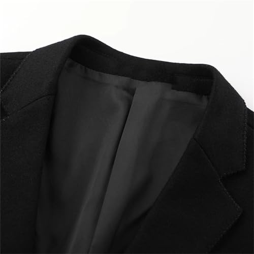 Men's Wool Blend Blazer Fall Winter Oversized Solid Color Business Wedding Daily Commuting Suit Jacket3