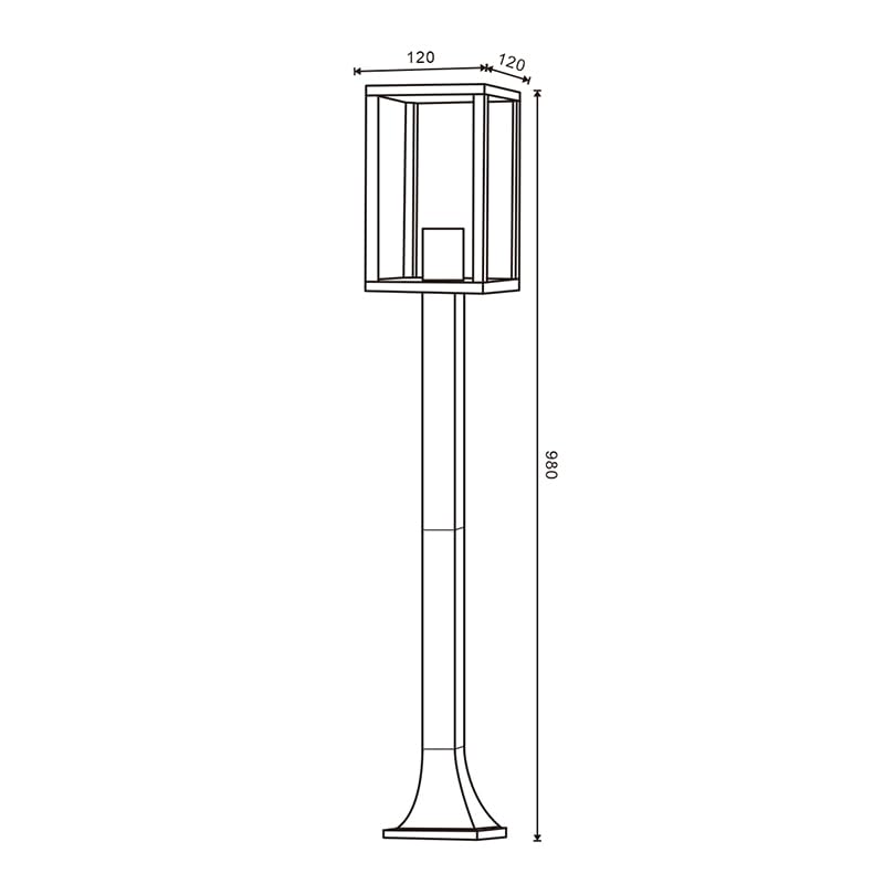 Balise LED extérieure étanche IP44 luminaire de jardin sur pied E27