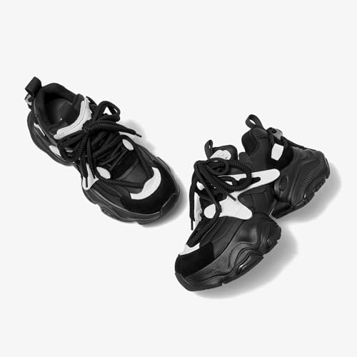 Image of BEAU TODAY Women's Walking Shoes, Chunky Platform Fashion Sneakers for Women, Comfortable Casual Lightweight Lace-up Gym Workout Athletic Tennis Shoes