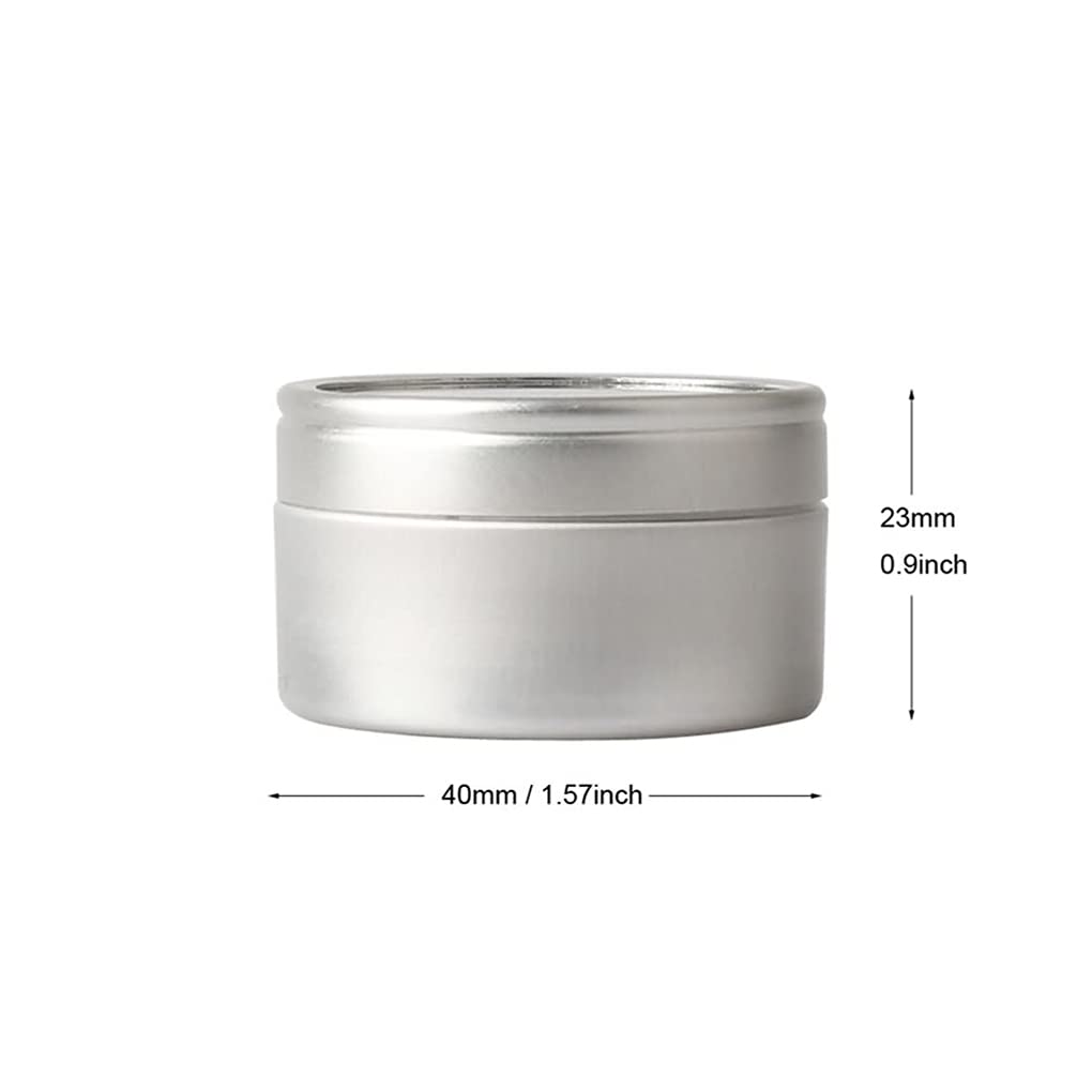 100 Stück 20ml Silber Leere Aluminiumdose Aluminium Runde Stülpdeckeldose Dosen Aludose Blechdosen mit Sichtfenster Cremedosen für DIY Salben Kerze Kosmetik Rasierseife
