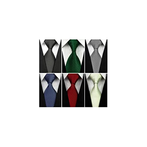 Cravate en soie tissée jacquard classique homme : lot de 6 accessoires de costume