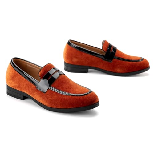 JITAI Velvet Boy's Dress Shoes Slip-On Loafers Wedding Shoes for Boys4
