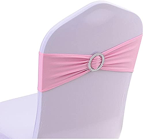 Nœuds De Chaise Élastique - Lot De 50 Rose Pour Mariage Et Fête