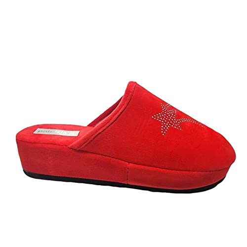 Miriam Pantoufle parfumée en tissu chaud, talon bloc 5 cm, boîte cadeau (rouge, numeric_38), rouge, 38 EU Cover