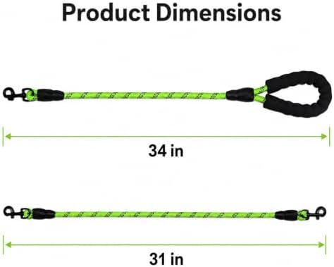 3 Dog Leash No Winding for Walking and Training, Multi Angle Free, Padded Handle Dog Leash with Reflective Sewing, Heavy Duty Detachable Triple Leads for Medium Large Dogs, Daily Use - 2