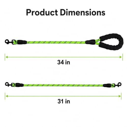 3 Dog Leash No Winding, Multi and Angle Free, Padded Handle with Reflective Sewing, Heavy Duty Detachable Triple Leads for Medium Large Dogs, Walking and Training, Adjustable for 1, 2 or 3 Pets