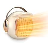 Space Heater, Portable Heater for Office Desk, 400W Mini Tent Warmer for Camping (Indoor Use), With Tip-Over Protection, Lightweight (Cream White)