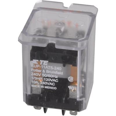 KUP-11AT5-240, General Purpose Relay; DPDT 10A 240VAC Enclosed Relay; 1-1393117-6