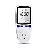 DiyStudio 電力計 電力表示器 電力量計 テスター 電力検出器 ワットモニター ディテクター 電気使用量 電気料金計測 過負荷警告付き 電圧 電流 周波 力率 電力量計用ソケット 消費電力測定器