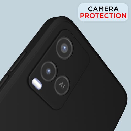 Image of Outlouders Back Cover for Vivo Y21 2021 / Vivo Y33s | Camera Protection | Durable Soft Matte Silicone Bumper Case (Black)