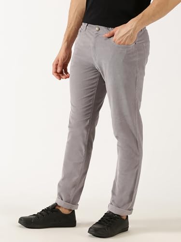 Image of Thomas Scott Men Mid Rise Slim Fit Corduroy Chino Pants