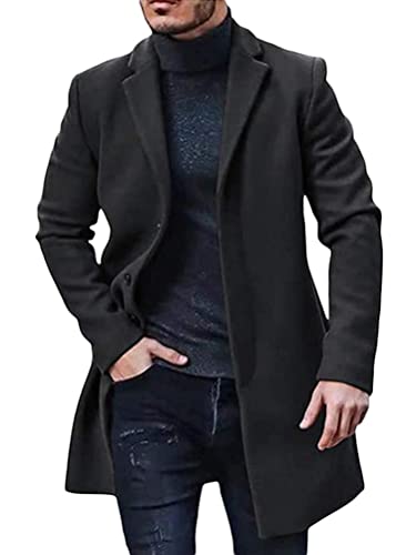 ORANDESIGNE Wollmantel Herren Lang Winter Wintermantel Mantel Slim Fit...