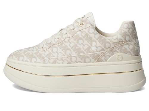Image of Michael Michael Kors Hayes Lace-Up Shoes for Women - Breathable Textile Lining - Synthetic Outsole - Round Toe Vanilla 6.5 M