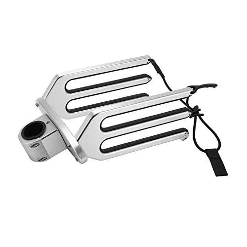 Juego de Soporte de Horquilla de Tabla de Surf de Wakeboard de Trefilado de Aluminio CNC Accesorio de Yate de Barco Estante de Rodillera Universal para (Diámetro de tubería aplicable: 48 mm-53 mm)