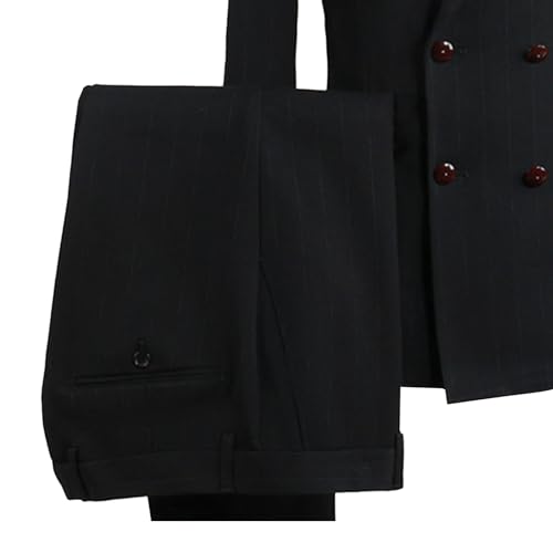 Mens Stripe Double Breasted Prom Suits Wedding Slim Fit Tuxedo Suit Business Regular Formal Male Blazer3