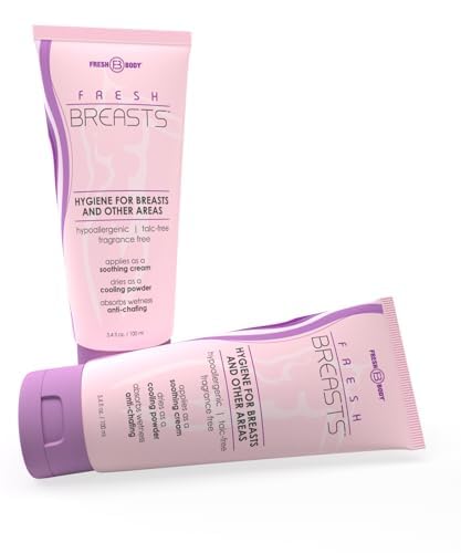 Fresh Body FB Breasts Anti Chafing Deodorant Lotion to Powder, 3.4oz (Pack of 2) – Anti Chafe Cream Whole Body Deodorant for Women, Inner Thighs & Areas that Sweat, No Talc, Aluminum and Fragrance