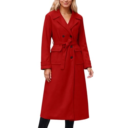 Trench-coat chaud en texture douce - Manteau long d'hiver au design élégant et fluide