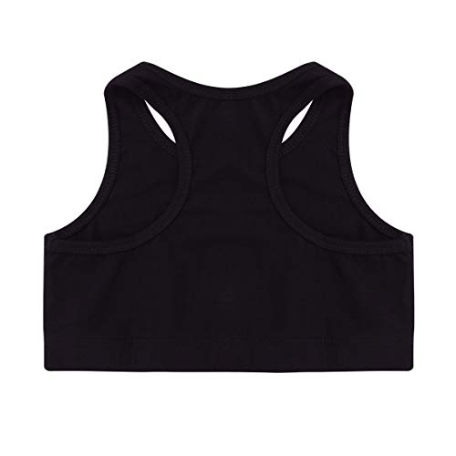 Image of Girls High Neck Athletic Sports Bra Crop Top Gymnastics Workout Gym Fitness Vest Tank Top T Shirt