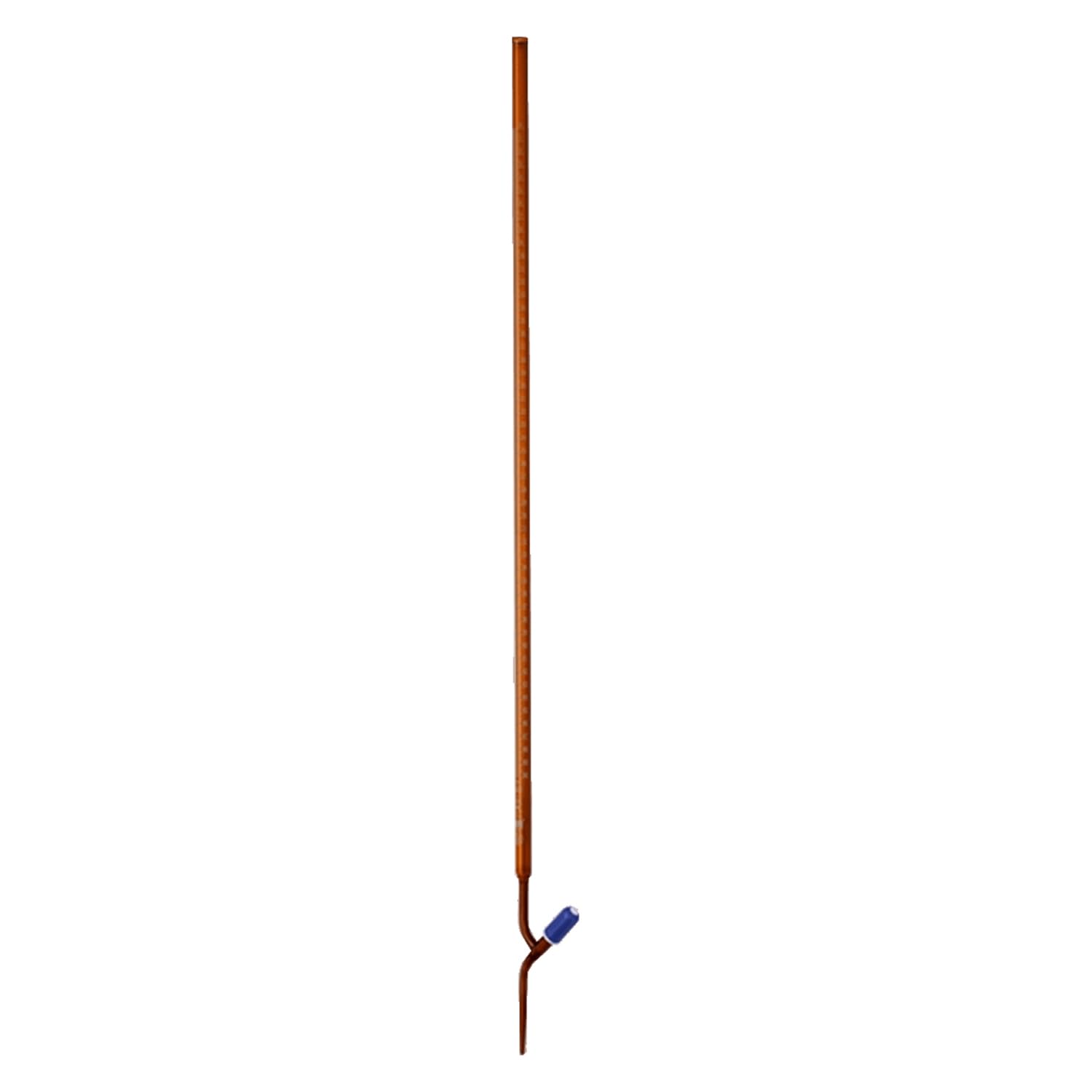 Hirschmann Duran Bürette, Gerader Ventilhahn mit PTFE-Spindel, Klasse AS, Braunglas, Weiß Graduiert, 25 ml Kapazität, 0,05 ml Teilung, 0,03 ml Toleranz, 500 mm Skalenlänge, 2 Stück