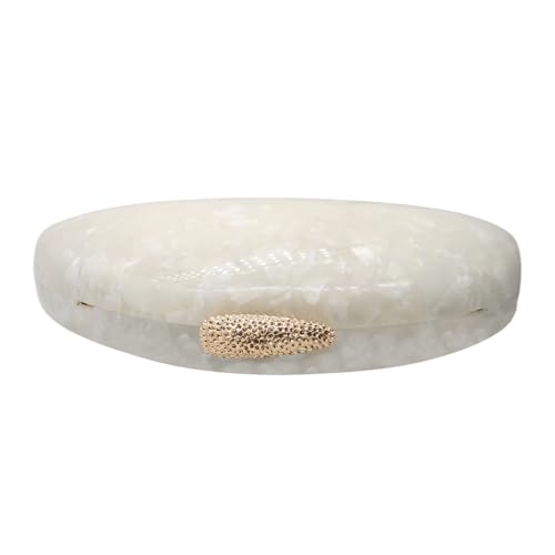 Image of Women Acrylic Evening Clutch Chic Shell Purse Egg Handbag Marble Shoulder Crossbody Bag for Prom Cocktail Party