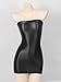 Rswnyirn Women's Glossy Sheer Strapless Mini Dress Bodycon Sleeveless Tube Night Club Short Dress Black Large