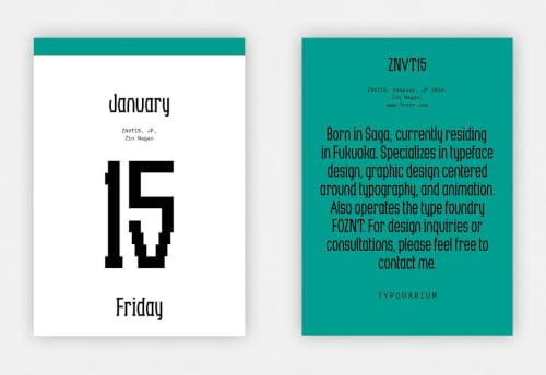 Typodarium 2027 anglais calendrier typographie design graphique - 4