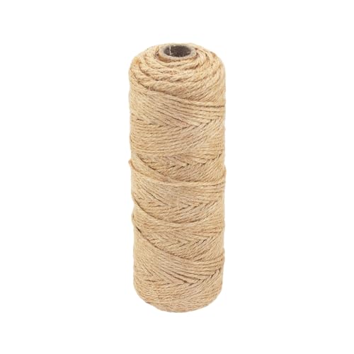 Hilpaty Cuerda de Yute Natural 2mm 100M Cordel Bramante para Jardinería, Decoración, Embalaje, Bricolaje, Floristería