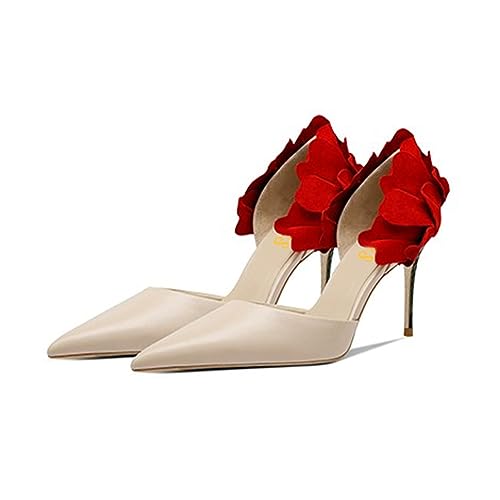 FYS Women's Graceful Pointed Toe Heeled D'Orsay Sexy Floral Stiletto High Heel Pump Crocodile Print Slip On Party Dress Date Shoes Size 4-16 US3