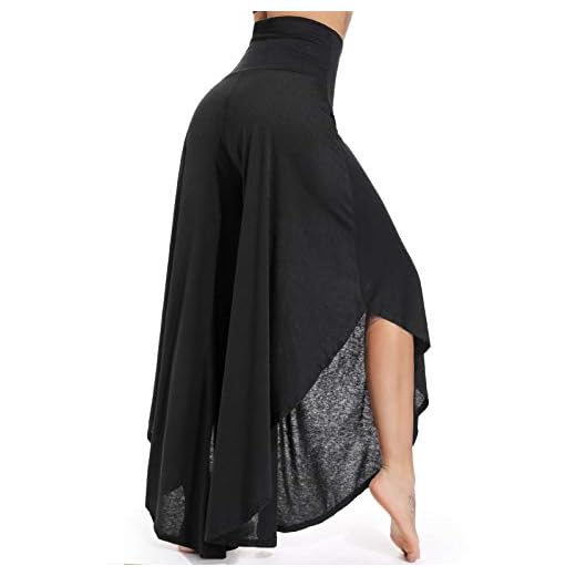 FITTOO Pantalones De Yoga Sueltos Cintura Alta Mujer Pantalones Largos Deportivos Suaves y Cómodos 740,Negro,L
