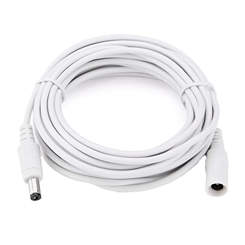 Câble 12V CC 5.5 2.1 mm blanc rallonge alimentation 2m compatible bande led et caméra