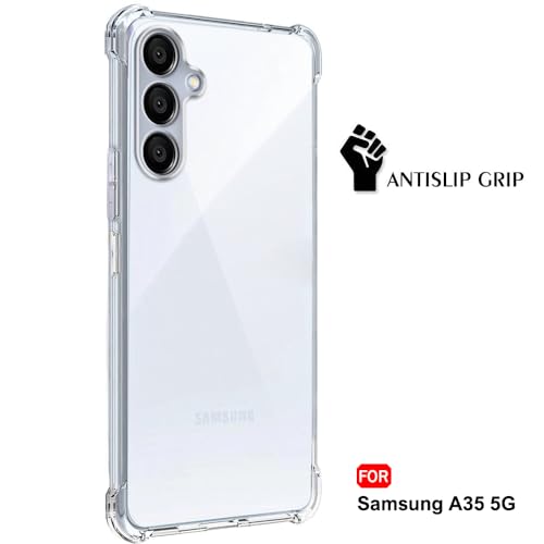 Image of TheGiftKart Transparent Crystal Clear Back Cover Case for Samsung Galaxy A35 5G | Shockproof Soft TPU Case | Cushioned Edges for Ultimate Protection Back Cover Case (TPU, Transparent)