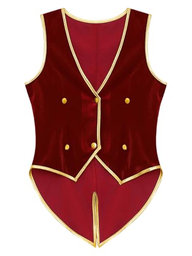 Boys Medieval Velvet Tailcoat Halloween Kids Steampunk Victorian Vintage V-Neck Tuxedo Vest3