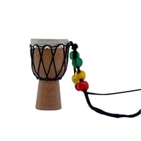 Afrikanische Trommel Halskette Holz Instrumentenhalsketten Djembe Trommel für Dekoration und Geschenke (Zufälliger Stil)