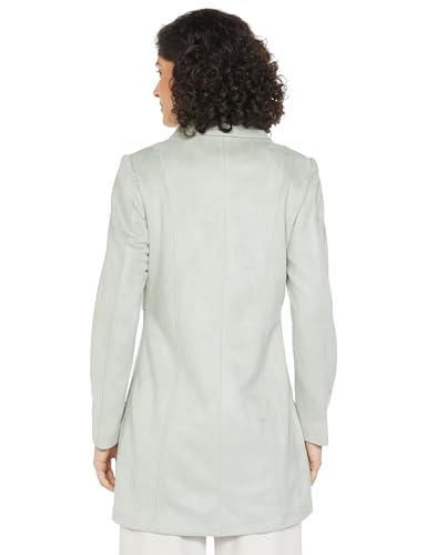 Image of Qube By Fort Collins Women's Semi-Long Tweed Coat with Knitted Finish - Elegant Winter Outerwear for Casual and Formal Looks