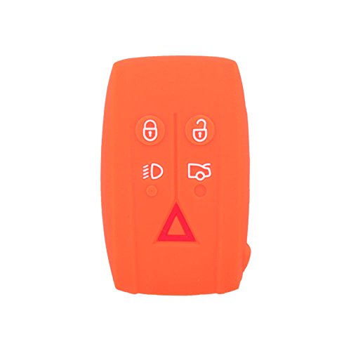 BROVACS Silicone Cover Protector Case Holder Skin Jacket Compatible with JAGUAR 5 Button Smart Remote Key Fob CV4983 Orange