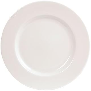 Fairmont and Main ARC01X4 27 cm Vitrified Porcelain Arctic Flat Rim Dinner Plates, Set of 4, White
