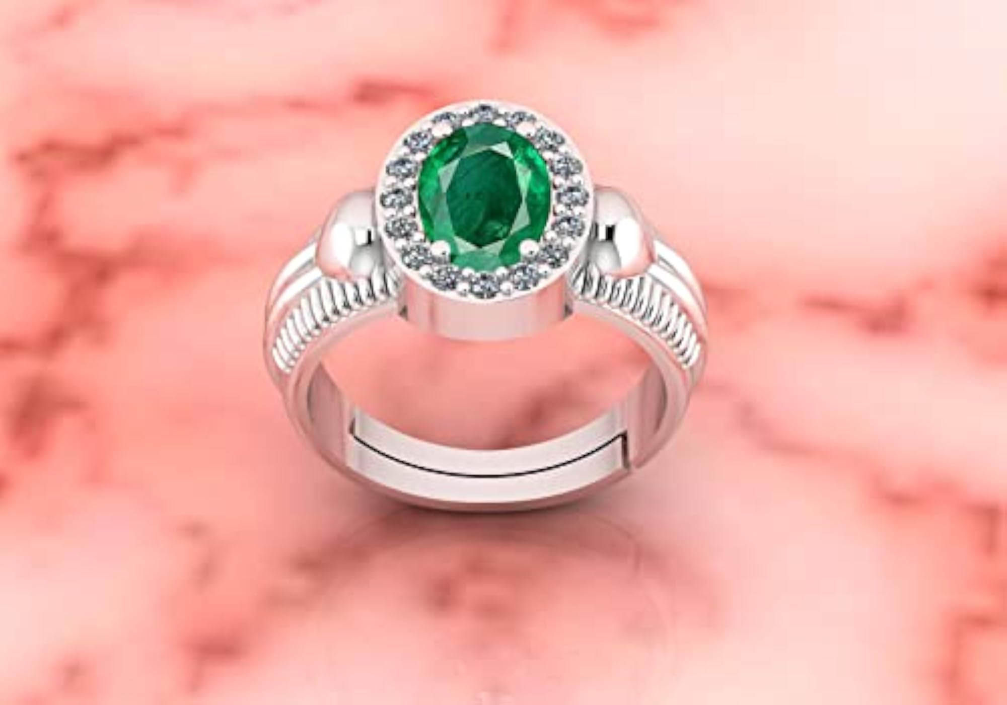 Certified Emerald Green Adjustable Ring, 4.00 Ratti