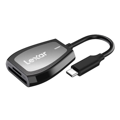 Lexar Professional USB 3.2 Type-C Dual-Slot Reader, Supports SD and microSD UHS-II Cards, Up To 312MB/s Read (LRW470U-RNHNU)