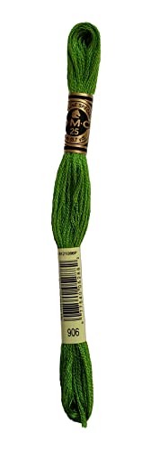 Image of DMC 6-Strand Embroidery Cotton Bundle - Parrot Green Color Family -4 Skeins of Thread - 8.7yd Skeins