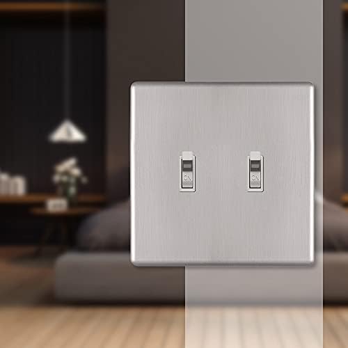 Amerelle 140TTBN Siena Wallplate, 2 Toggle, Steel, Brushed Nickel, 1-Pack image 5