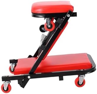 Foldable Automotive Creeper Seat with Wheels, 300LBS Capacity, Lay Down or Sit for Garage Repair, Heavy-Duty Design for Comfort & Mobility in Auto Shops
