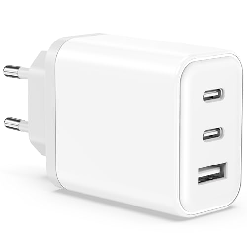 USB C ladegerät 65W, Netzteil Schnellladegerät Mehrfach für 15 14 13 12 Plus Pro Max, Galaxy S23 S22, MacBook Pro/Air, iPad, Pixel, Tablets, Handy Stecker Power Charger Adapter Ladestecker