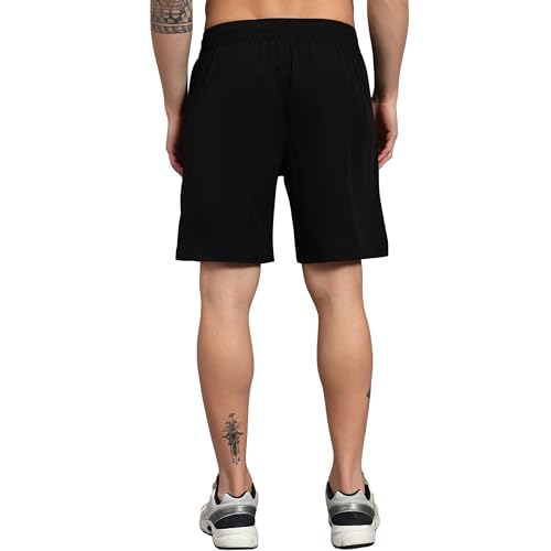 Image of ATICX Polyester Shorts for Men - Quick Dry Lightweight with Zipper Pockets - Gym, Running, Jogging, Training Half Pants for Basketball, Swimming, Badminton, Cycling, Football, Outdoor & Home Wear