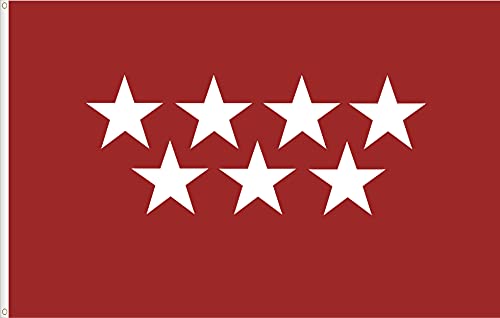 BANDERA DE LA COMUNIDAD DE MADRID. RASO PREMIUM 120 GRS. TAMAÑO GRANDE 150X90 CM