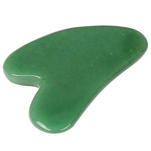 Loveliome Scraping Facial Massage Tools, Crystal Jade Guasha Stone Board for SPA Acupuncture Therapy Trigger Point Treatment(Green Aventurine)