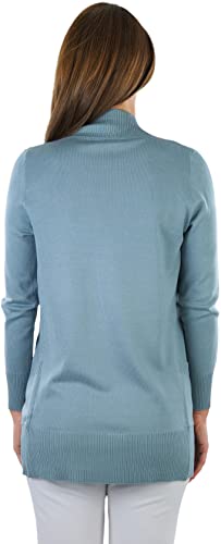 Image of ToBeInStyle Women's Long Sleeve Rib Banded Open Sweater Cardigan