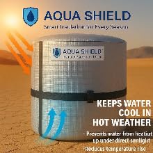 Image of 1000 Litre Aqua Shield Insulated Water Tank Cover | Dual-Layer Thermal Protection | Keeps Water Cool in Summer & Warm in Winter | Prevents Algae, UV Damage & Dirt | Fits 1000L Plastic Tanks