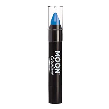 Moon Creations Face Paint Stick Body Crayons | Dark Blue | 3.2g | Sweat Proof & Water-Resistant Face Paint | Cruelty Free, Made in UK | For Kids, Adults, Fancy Dress, Festivals, Halloween