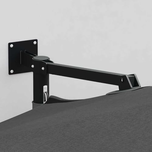 Parasol de jardin en polyester anthracite robuste avec manivelle